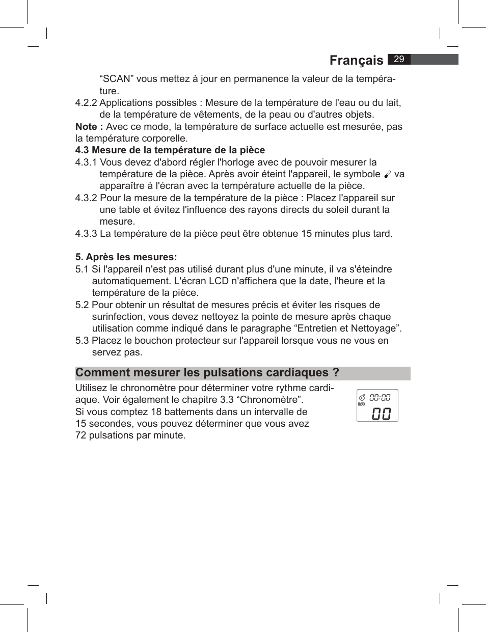 Français, Comment mesurer les pulsations cardiaques | AEG FT 4919 User Manual | Page 29 / 114