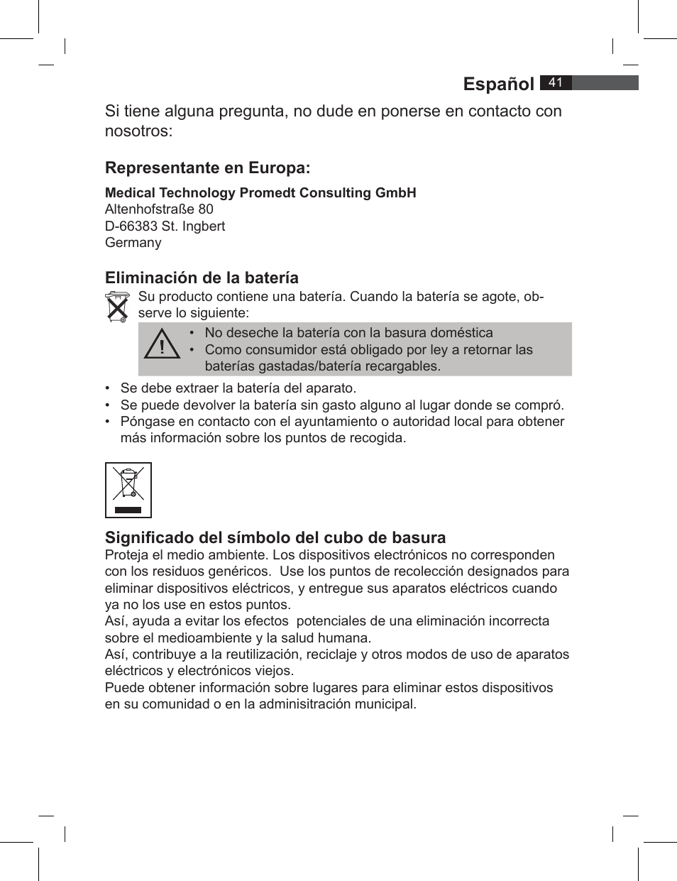 Español | AEG FT 4919 User Manual | Page 41 / 114