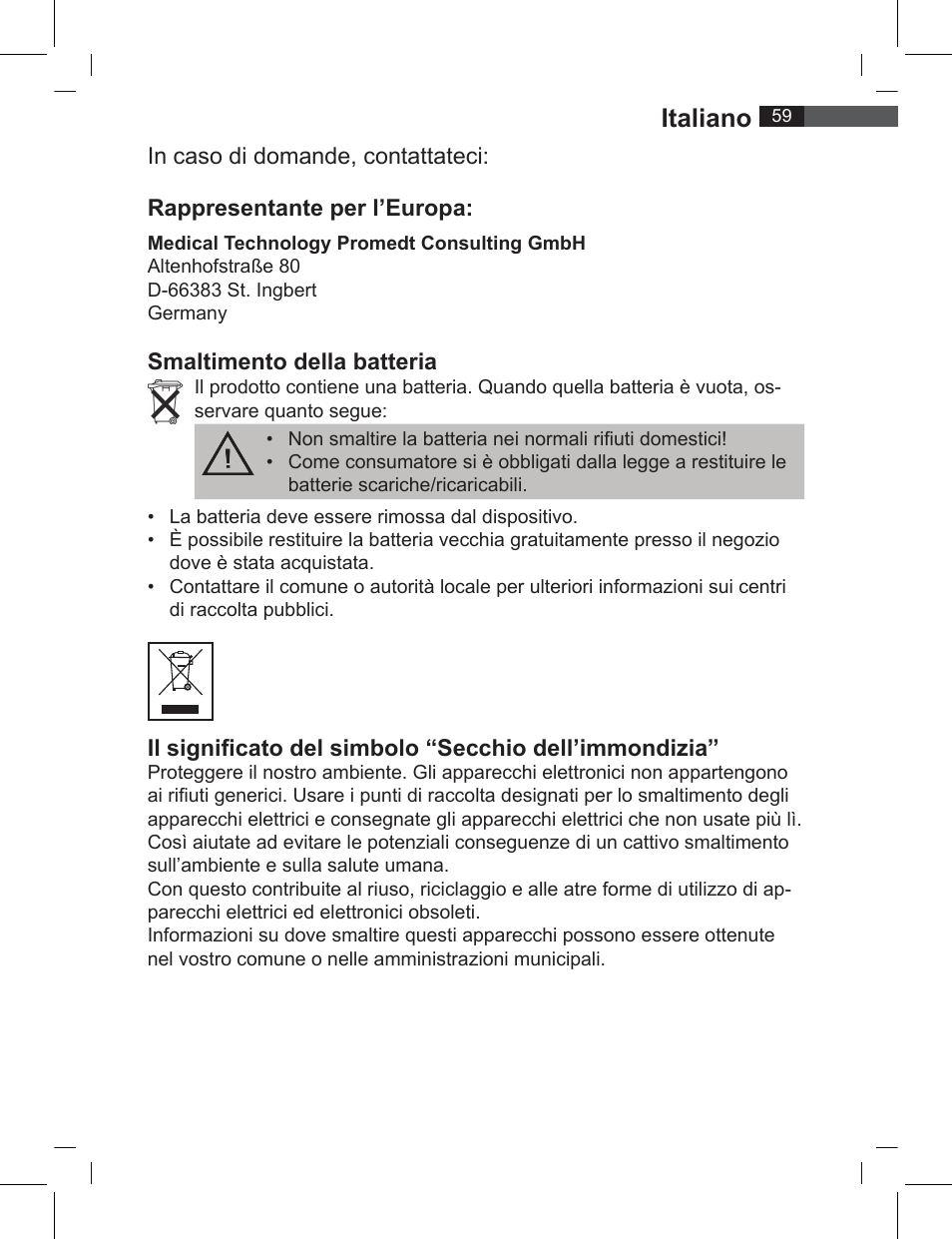 Italiano | AEG FT 4919 User Manual | Page 59 / 114