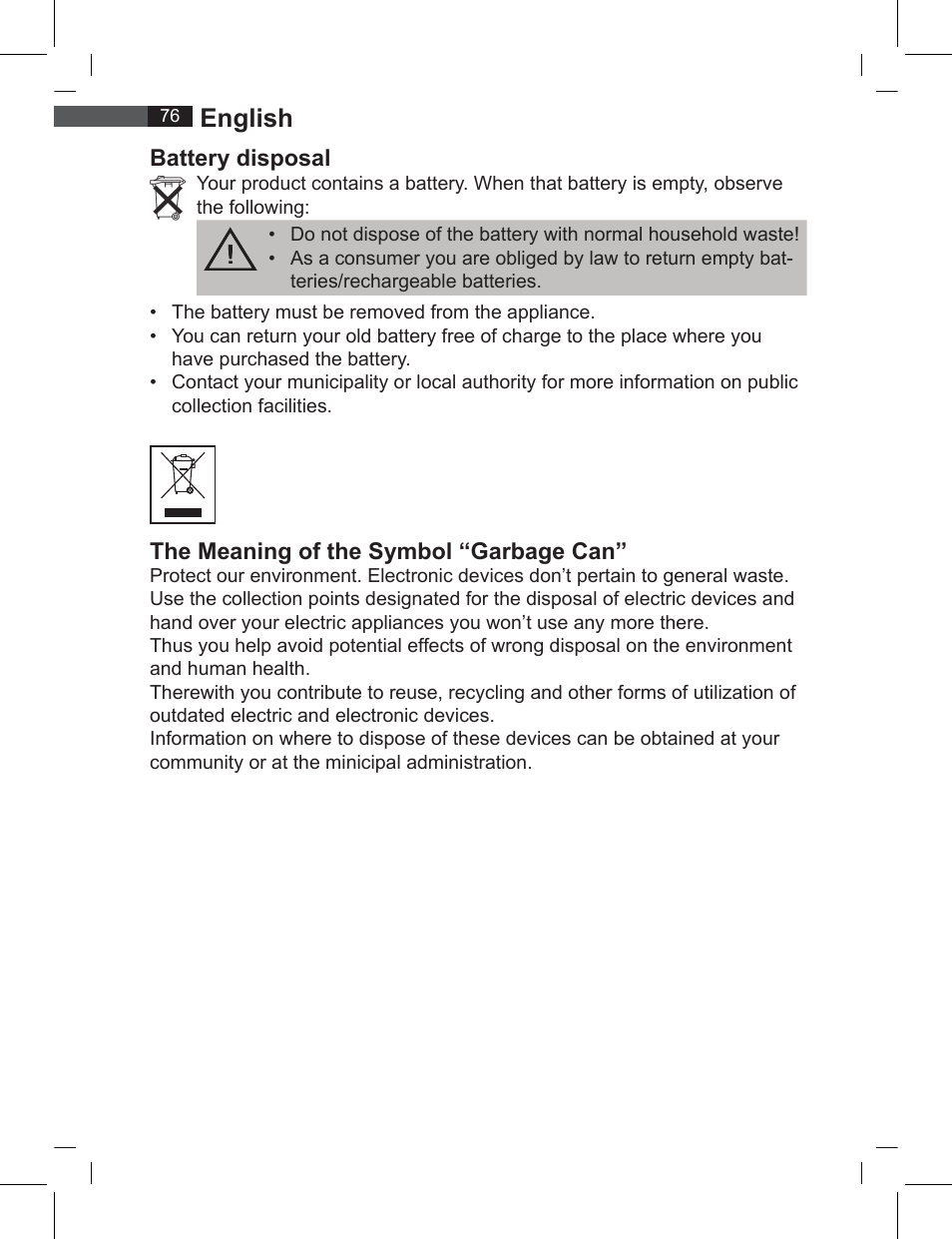 English | AEG FT 4919 User Manual | Page 76 / 114