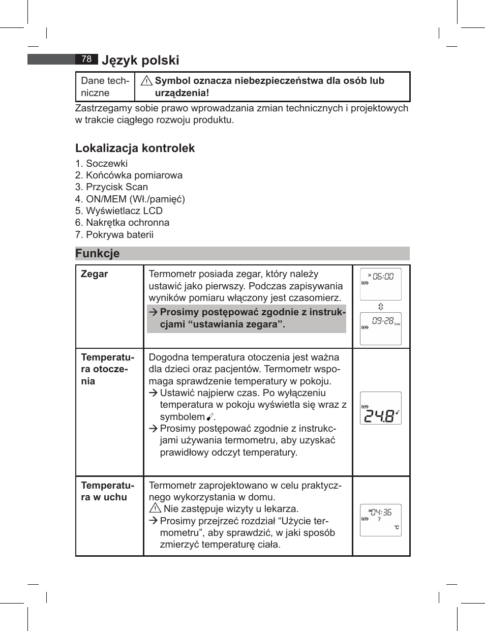 Język polski, Lokalizacja kontrolek, Funkcje | AEG FT 4919 User Manual | Page 78 / 114