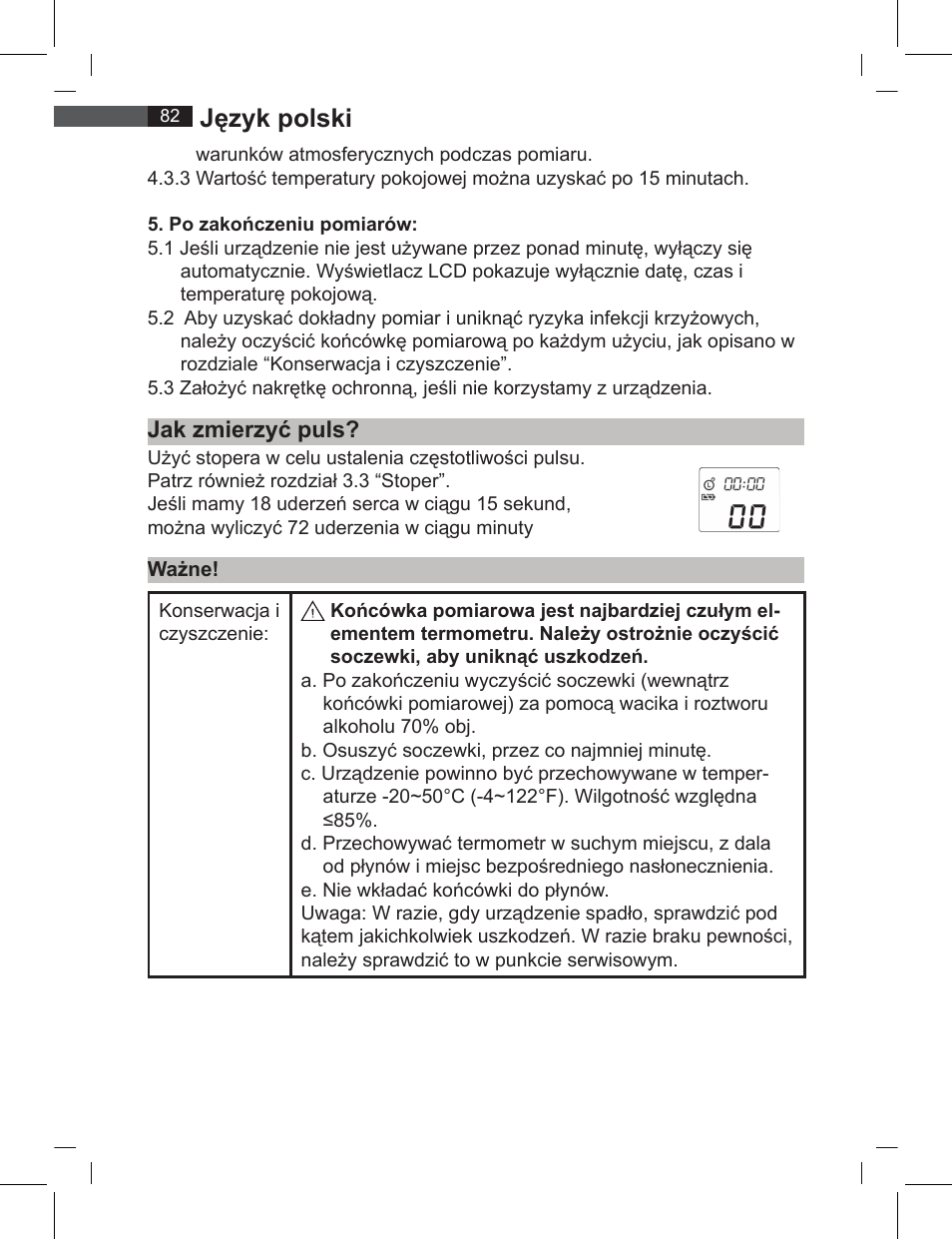 Język polski, Jak zmierzyć puls | AEG FT 4919 User Manual | Page 82 / 114