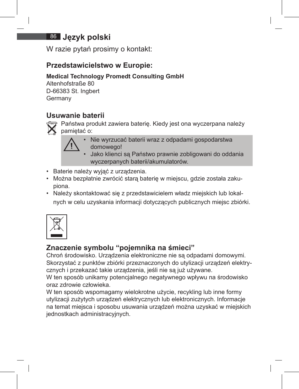 Język polski | AEG FT 4919 User Manual | Page 86 / 114