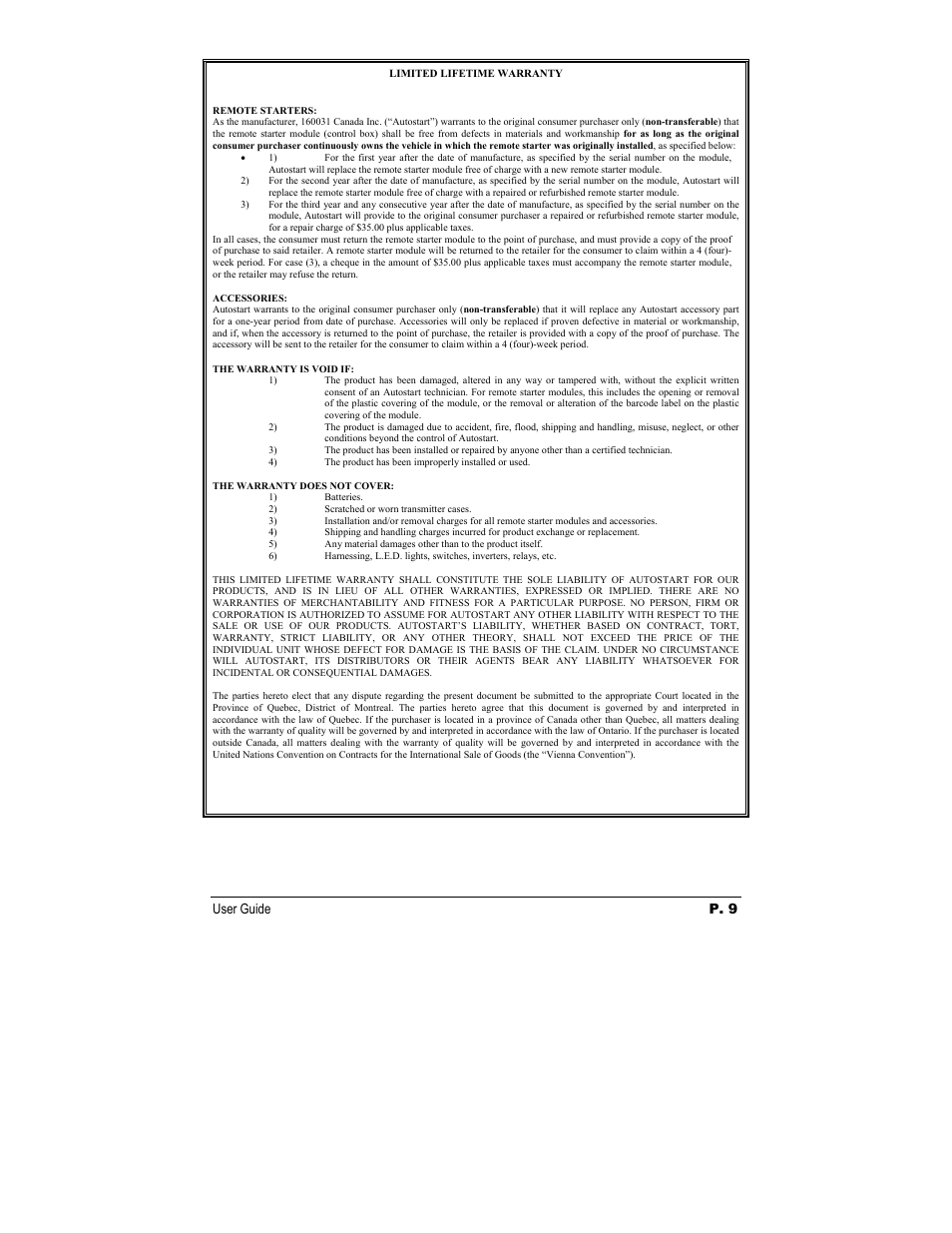 User guide p. 9 | Autostart AS-1291 User Manual | Page 9 / 9