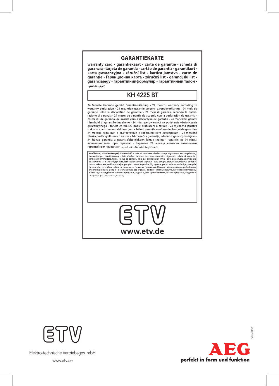 Kh 4225 bt | AEG KH 4225 BT schwarz User Manual | Page 26 / 26