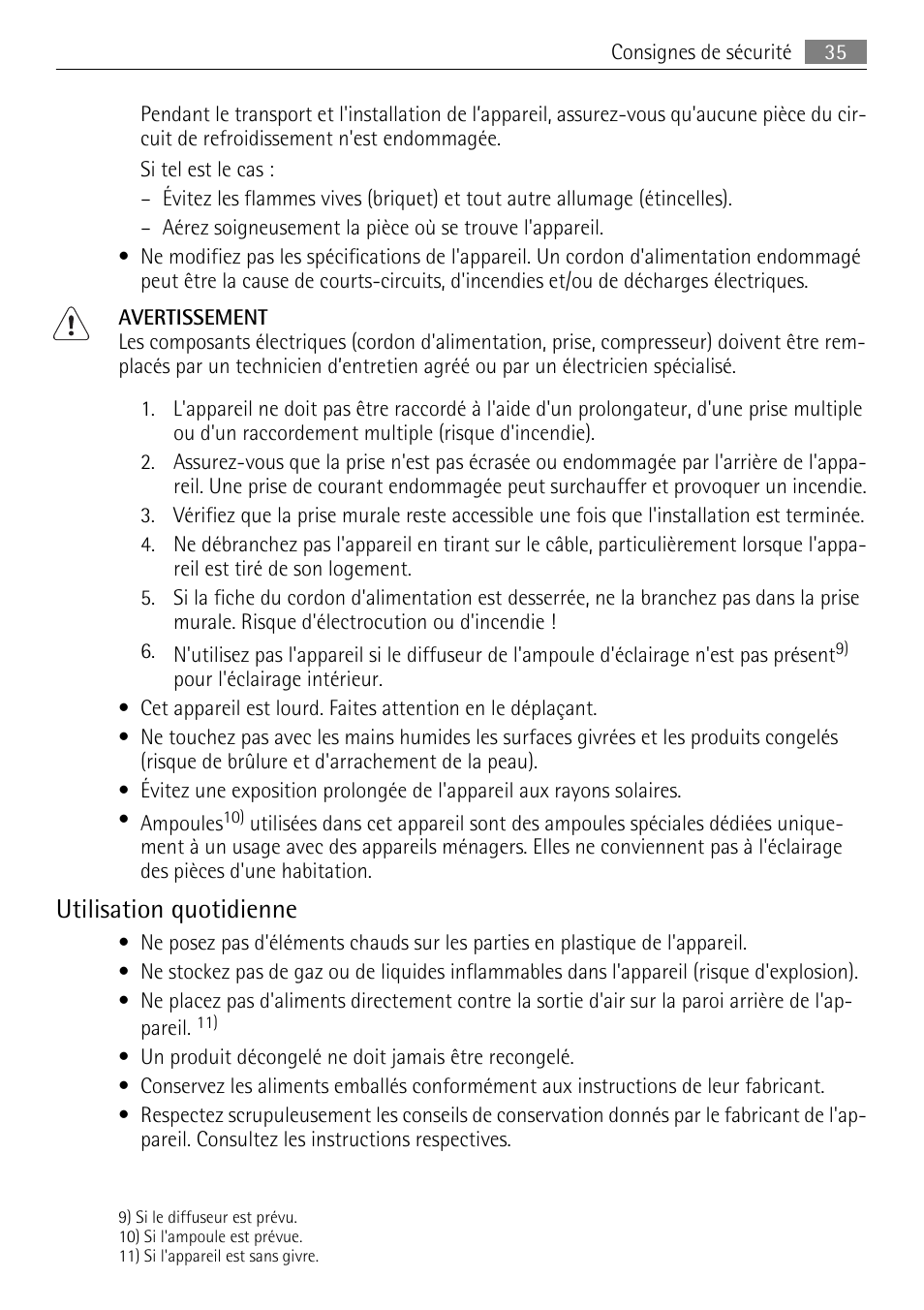 Utilisation quotidienne | AEG A93100GNW0 User Manual | Page 35 / 64