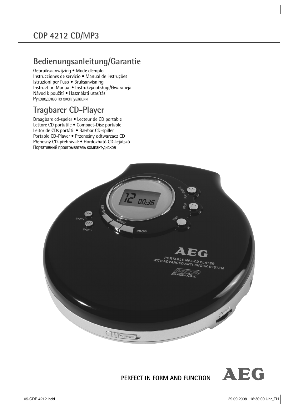 AEG CDP 4212 User Manual | 54 pages