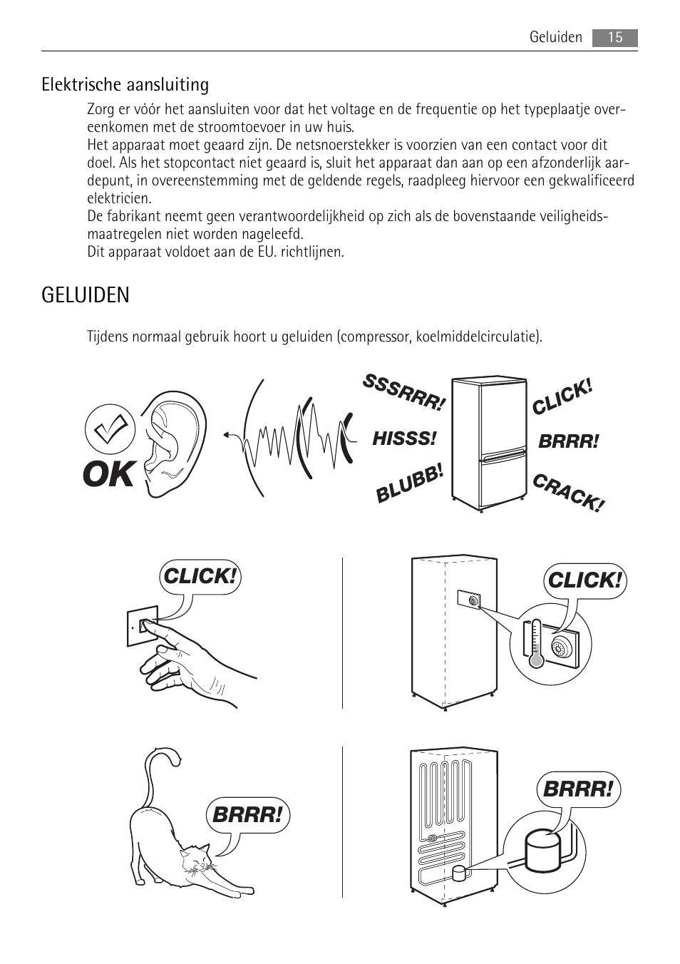 Geluiden, Click, Brrr | AEG AGS57200S0 User Manual | Page 15 / 84