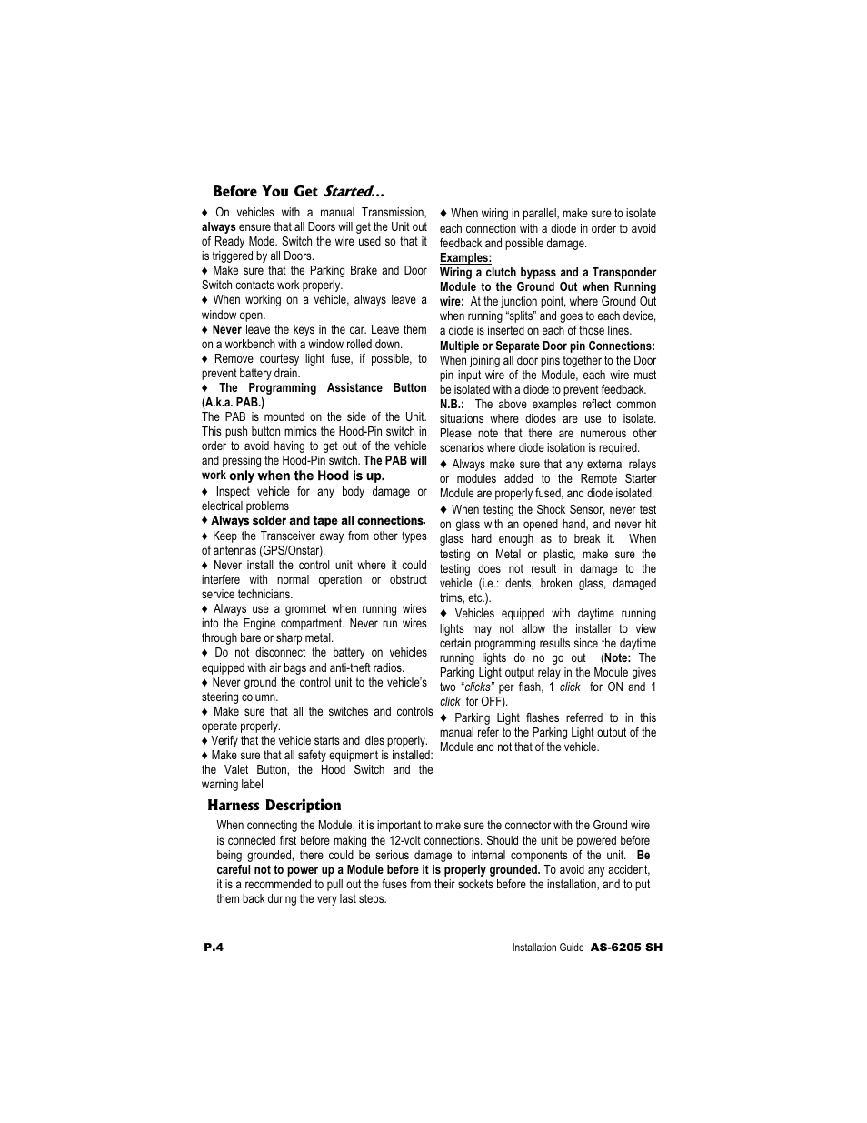 Autostart AS-6205 SH User Manual | Page 4 / 20