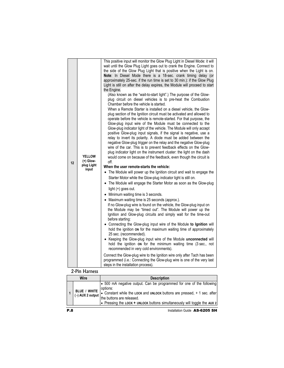 Autostart AS-6205 SH User Manual | Page 8 / 20