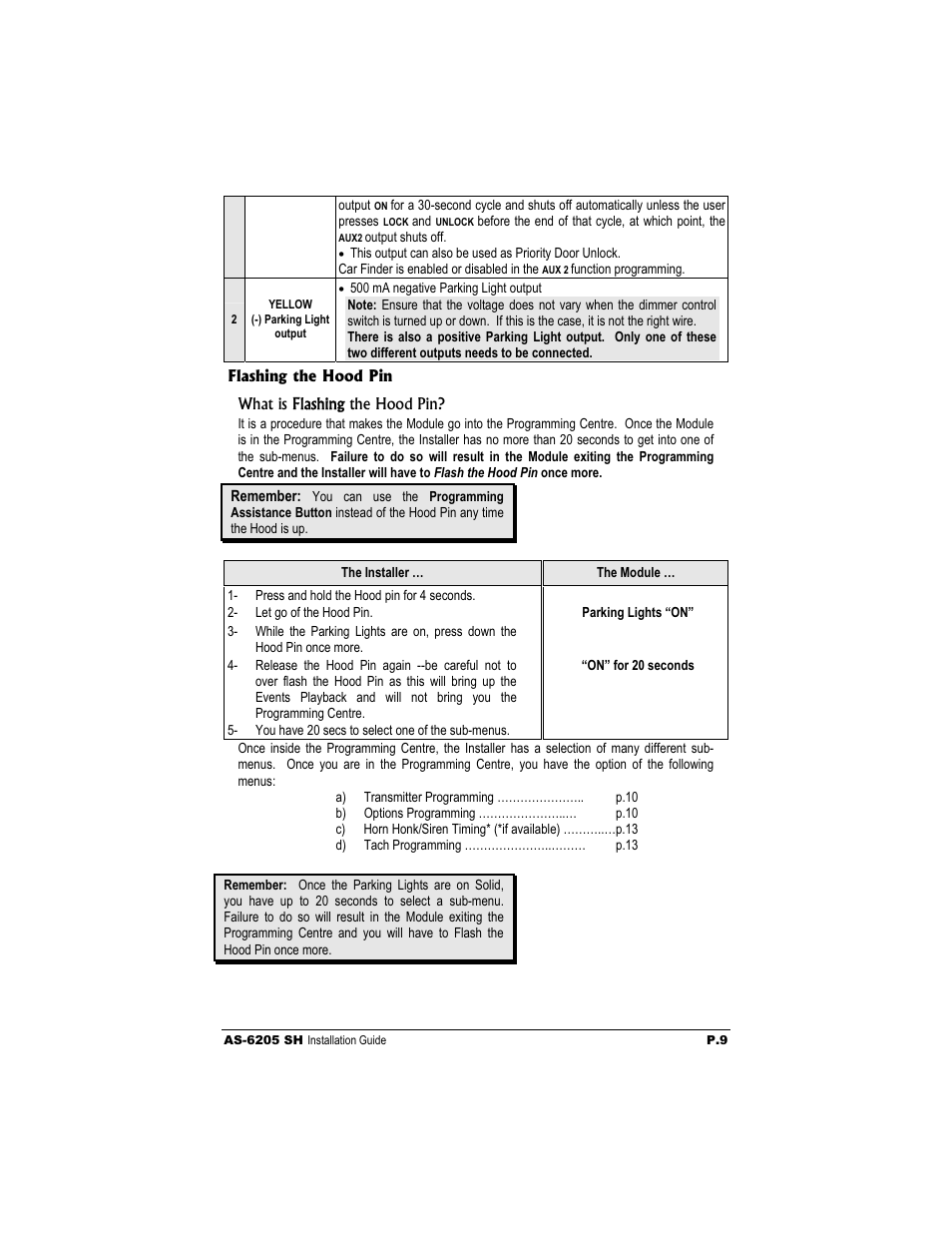 Autostart AS-6205 SH User Manual | Page 9 / 20