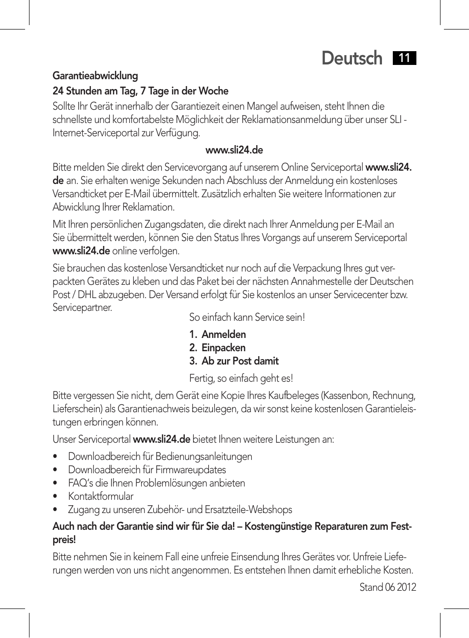Deutsch | AEG CDP 4226 schwarz User Manual | Page 11 / 78