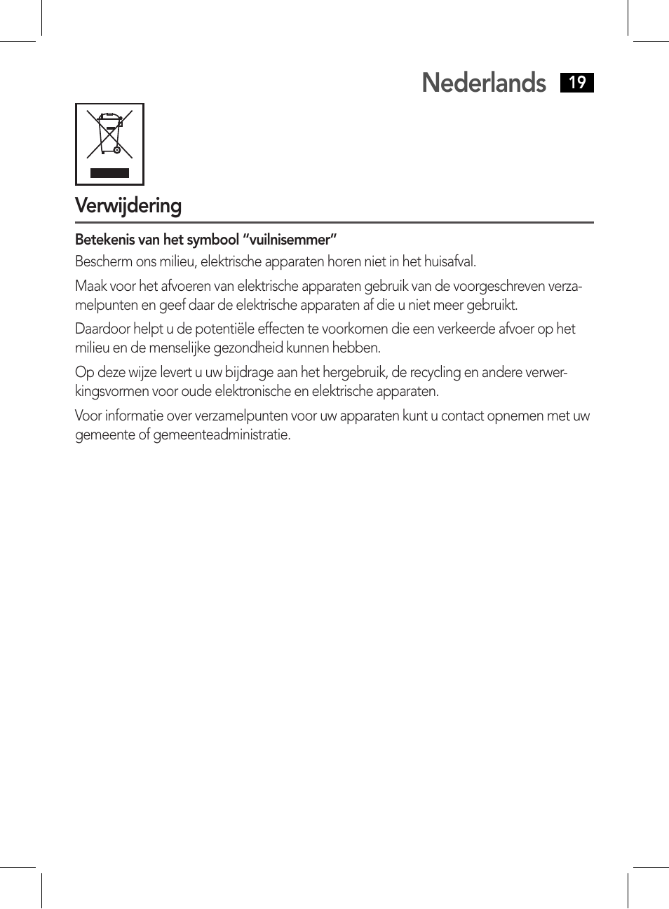 Nederlands | AEG CDP 4226 schwarz User Manual | Page 19 / 78