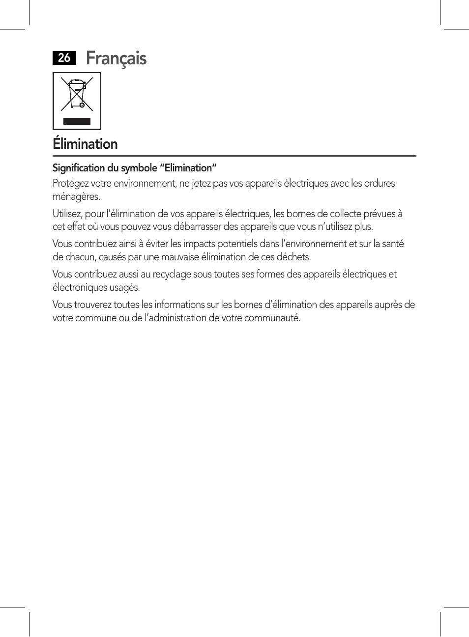 Français | AEG CDP 4226 schwarz User Manual | Page 26 / 78