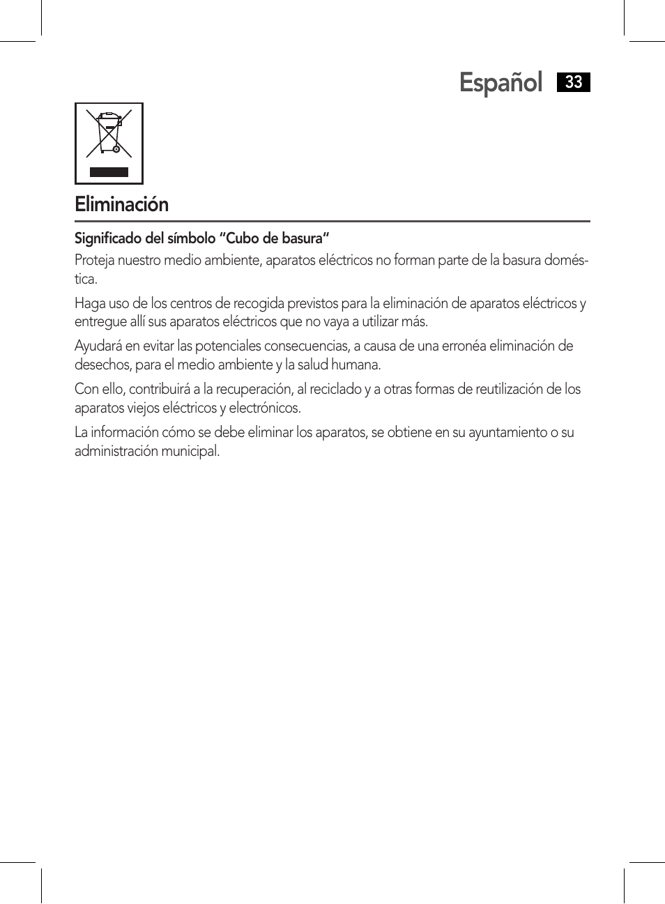 Español | AEG CDP 4226 schwarz User Manual | Page 33 / 78