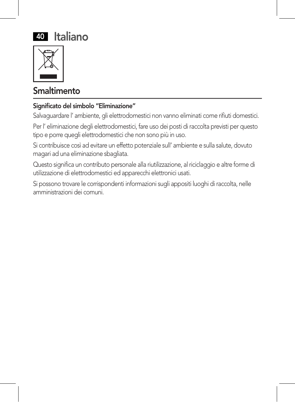 Italiano | AEG CDP 4226 schwarz User Manual | Page 40 / 78