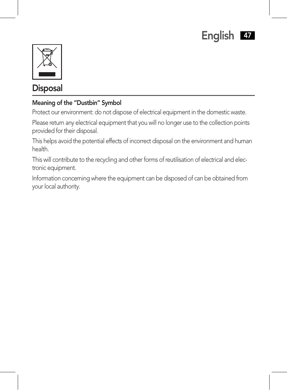 English | AEG CDP 4226 schwarz User Manual | Page 47 / 78