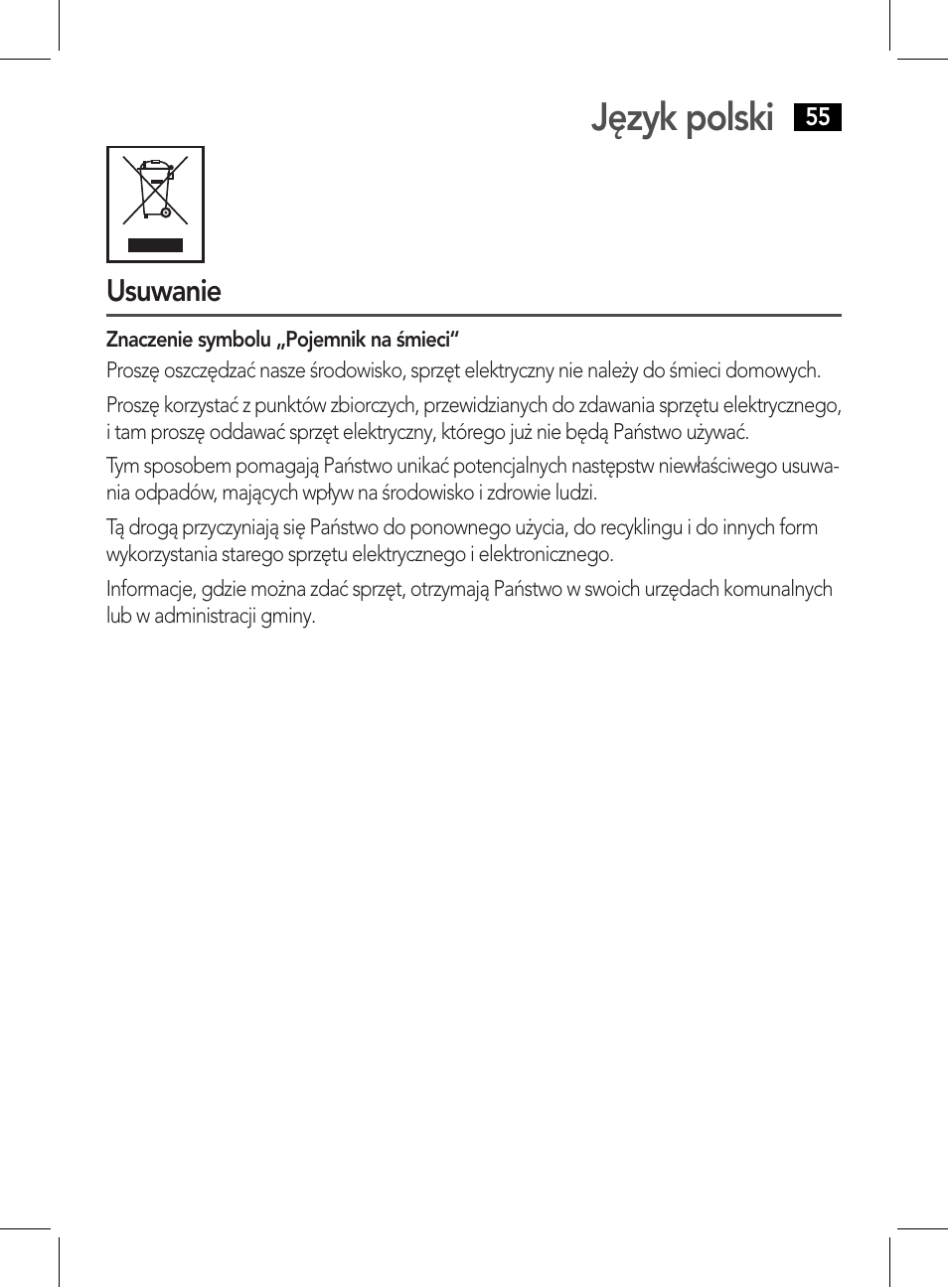 Język polski | AEG CDP 4226 schwarz User Manual | Page 55 / 78