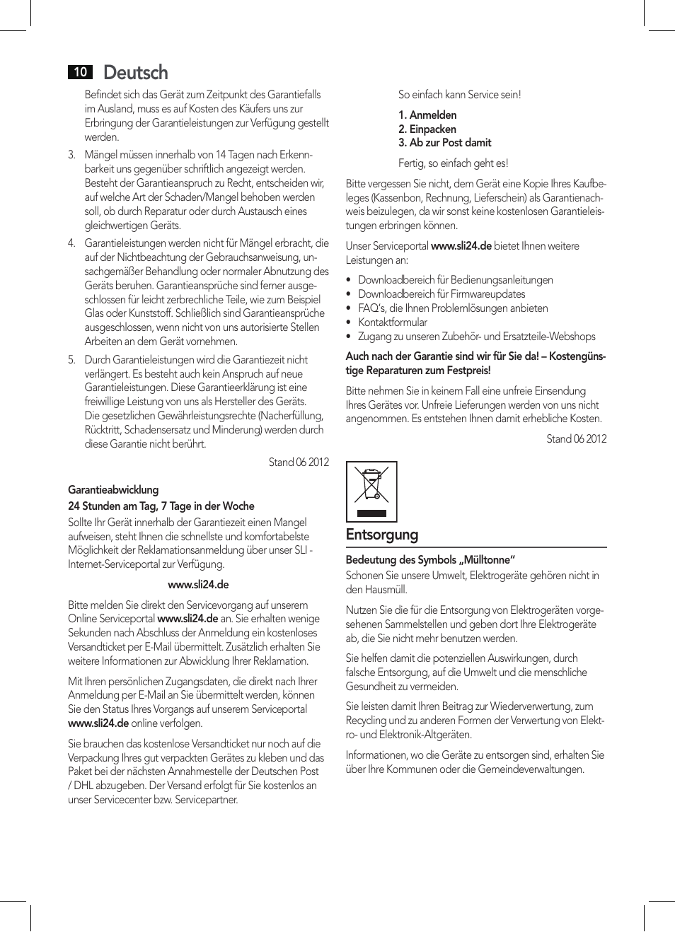 Deutsch, Entsorgung | AEG KRC 4350 BT User Manual | Page 10 / 70