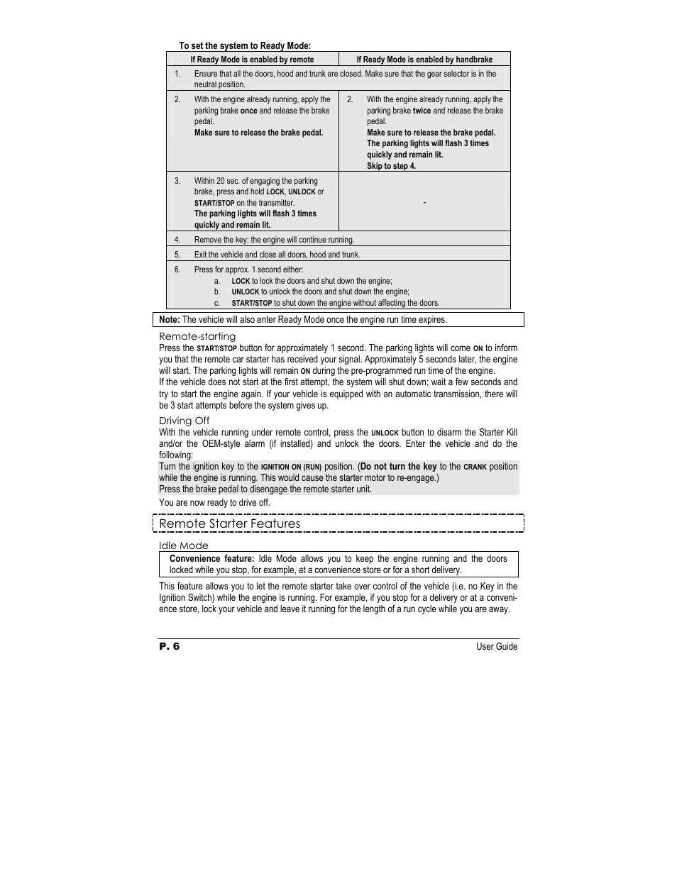 Remote starter features | Autostart AS-1757v User Manual | Page 6 / 13