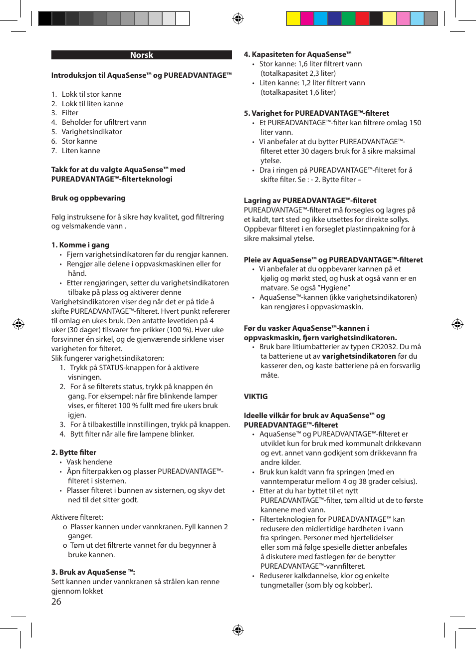 AEG AquaSense AWFLJL3 User Manual | Page 26 / 30