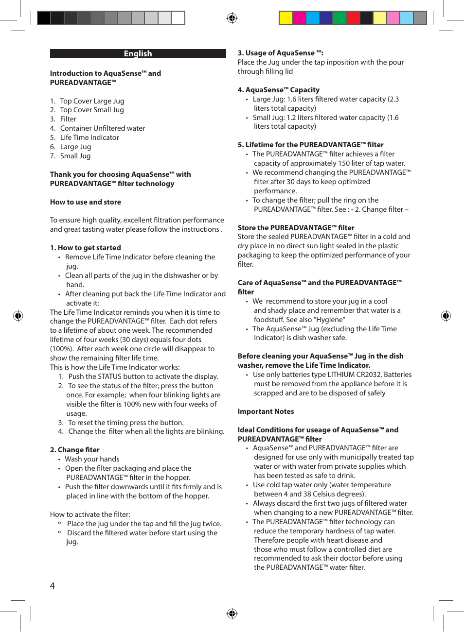 AEG AquaSense AWFLJL3 User Manual | Page 4 / 30