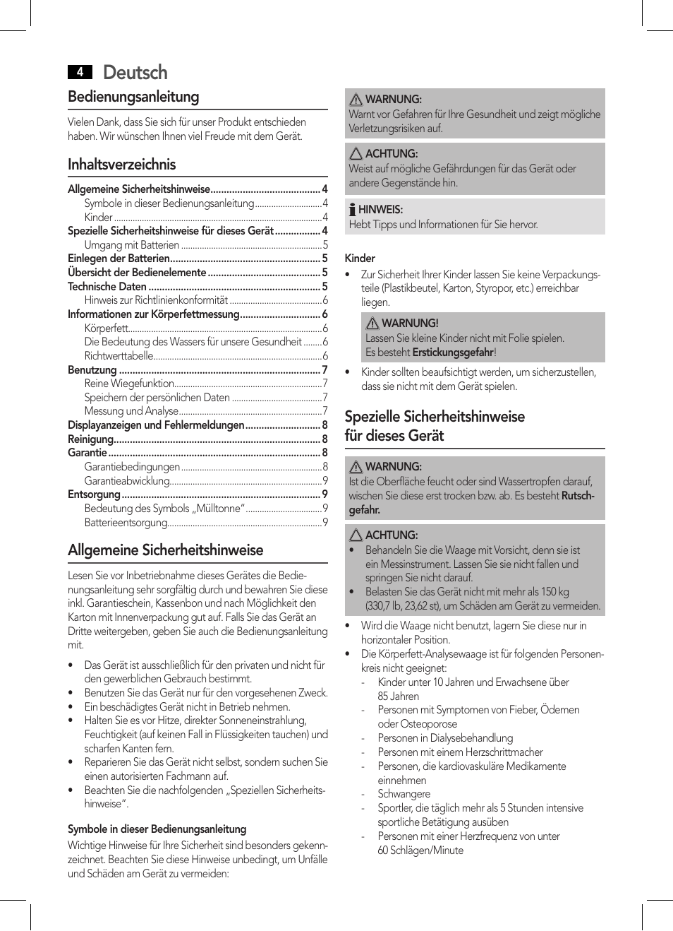 AEG PW 5570 FA User Manual | Page 4 / 62