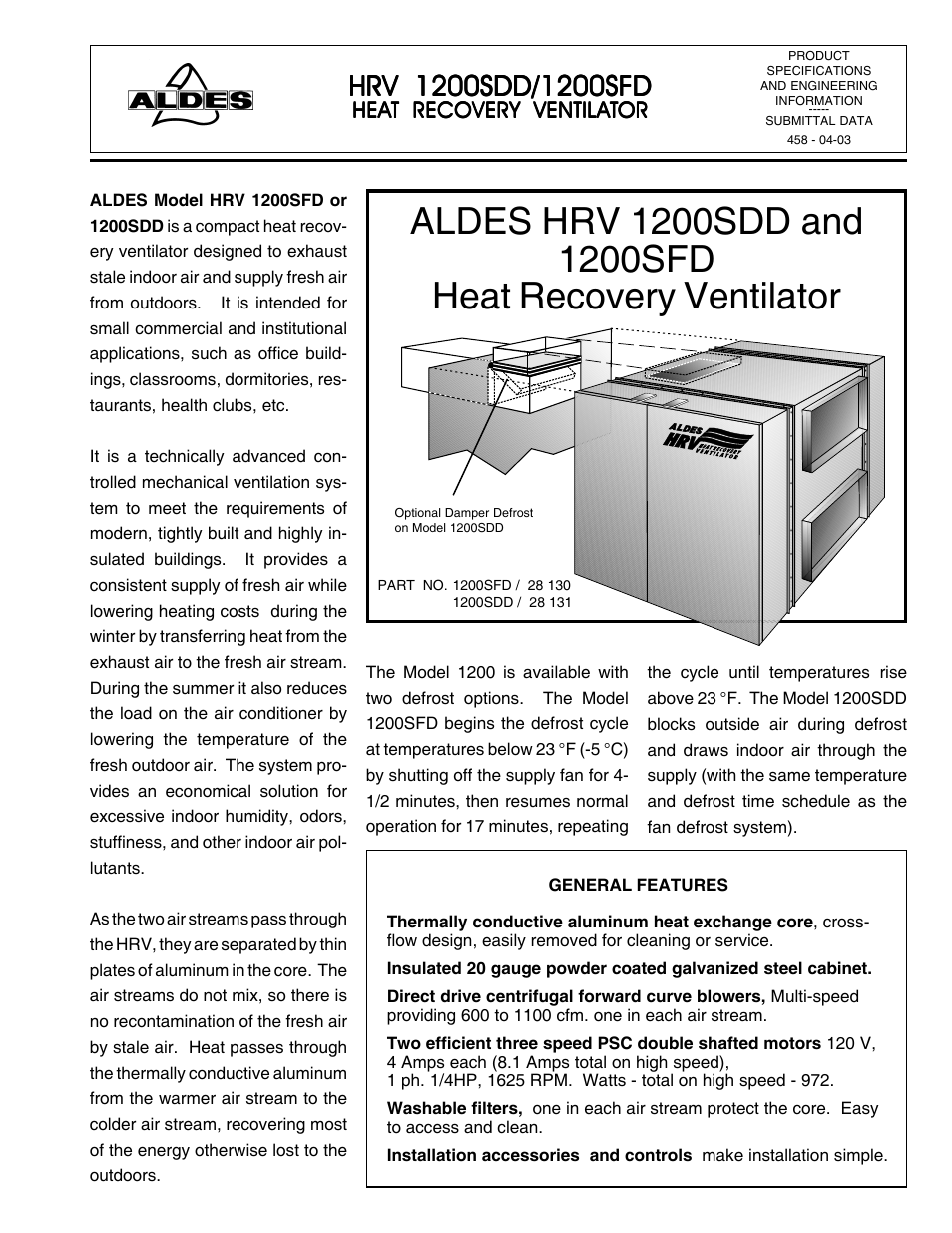 American Aldes HRV 700SDD User Manual | Page 8 / 17