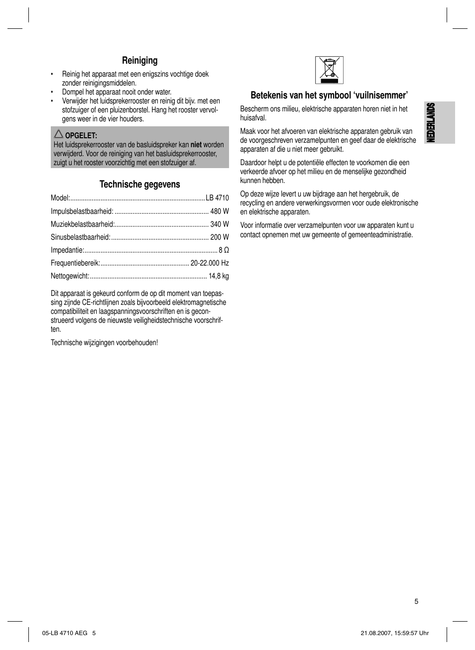 AEG LB 4710 User Manual | Page 5 / 28