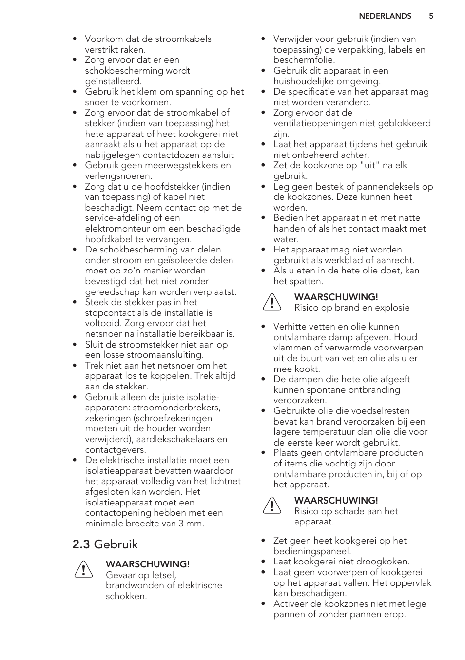 3 gebruik | AEG HE604000H User Manual | Page 5 / 44