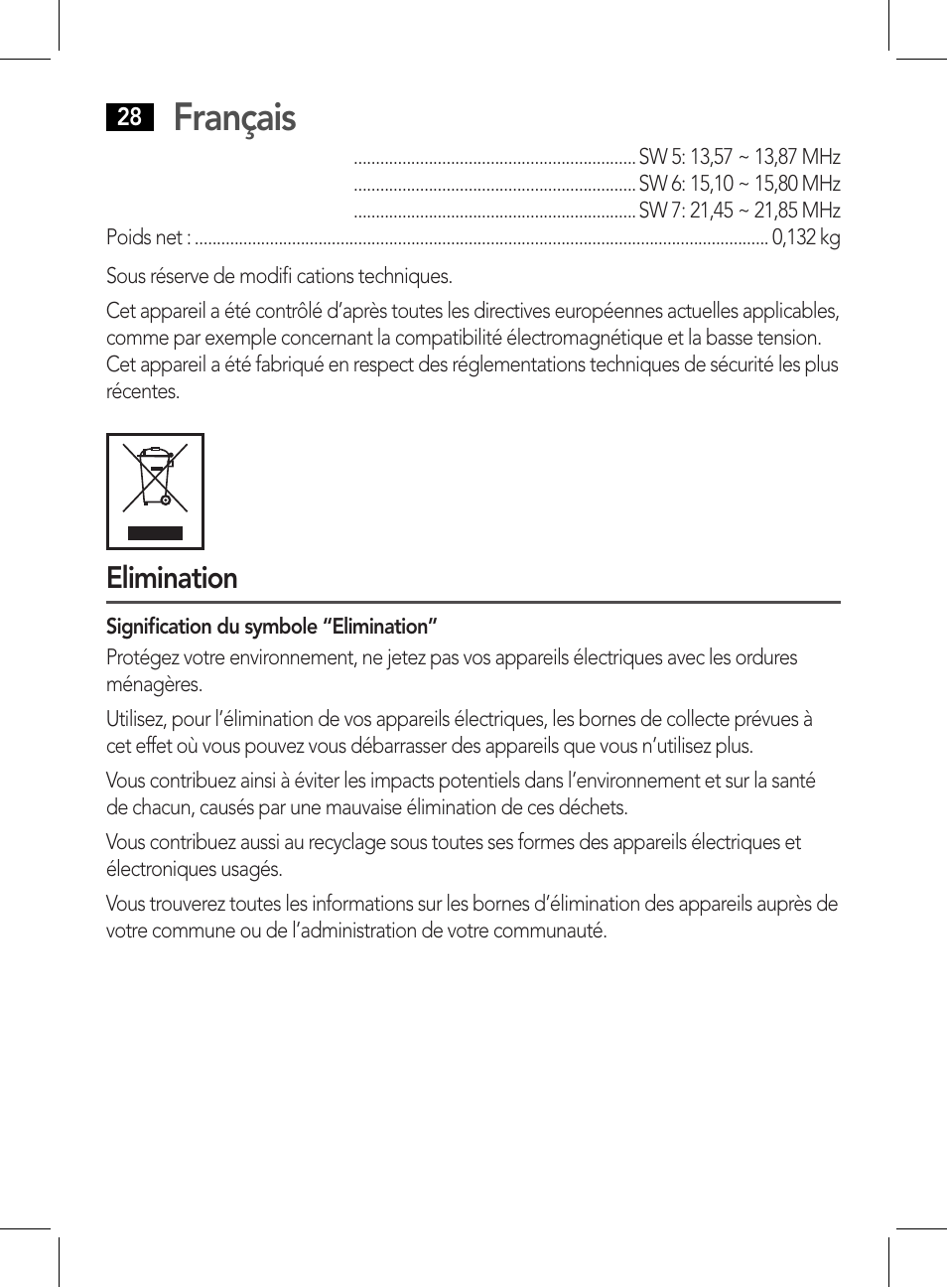 Français | AEG WE 4125 User Manual | Page 28 / 90