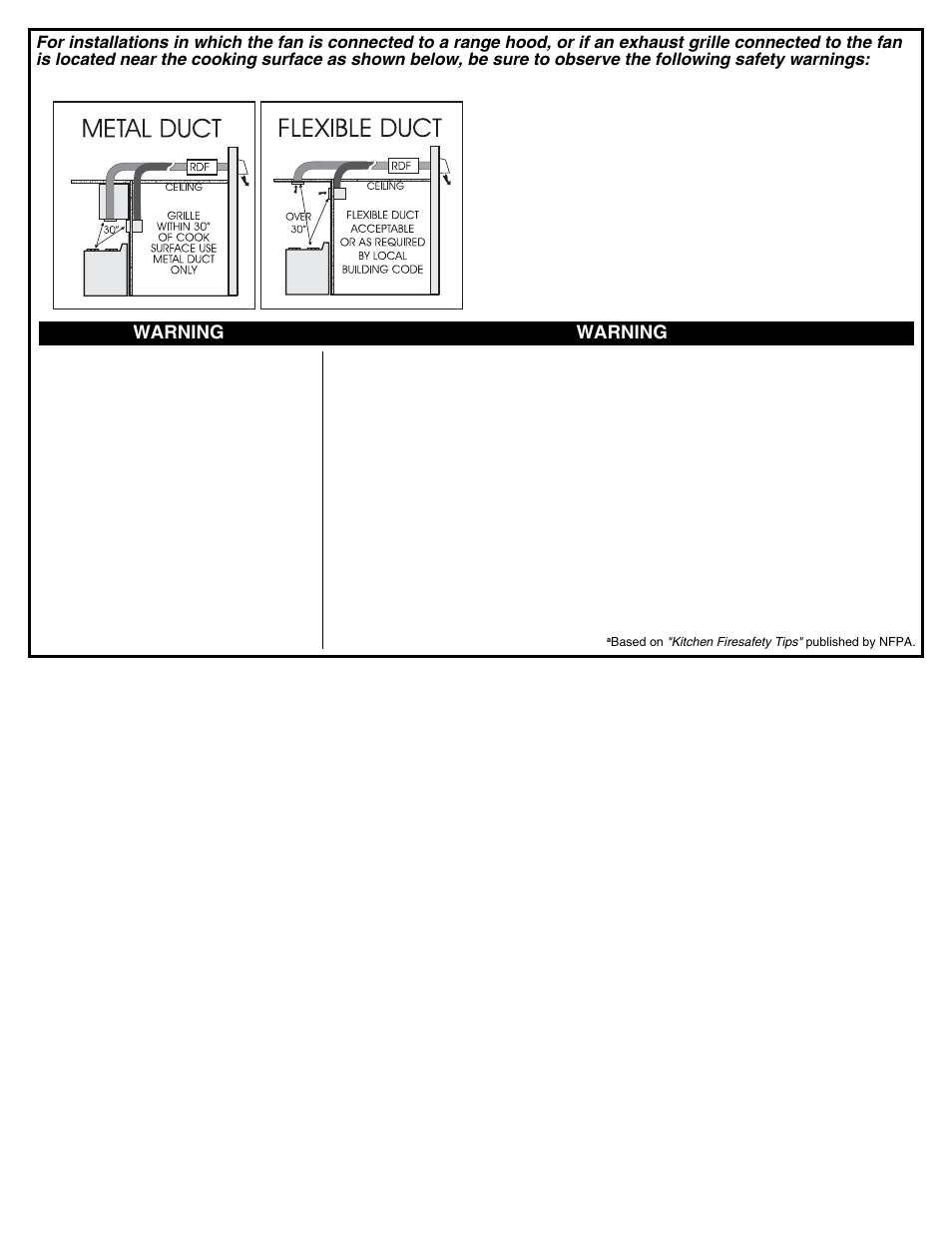 Warning | American Aldes RDF 8-8IP User Manual | Page 3 / 6