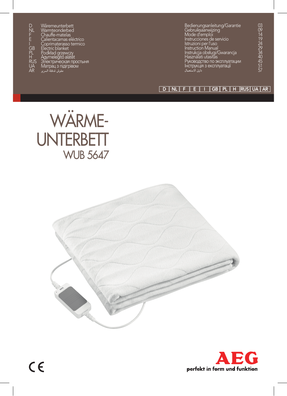 AEG WUB 5647 User Manual | 62 pages