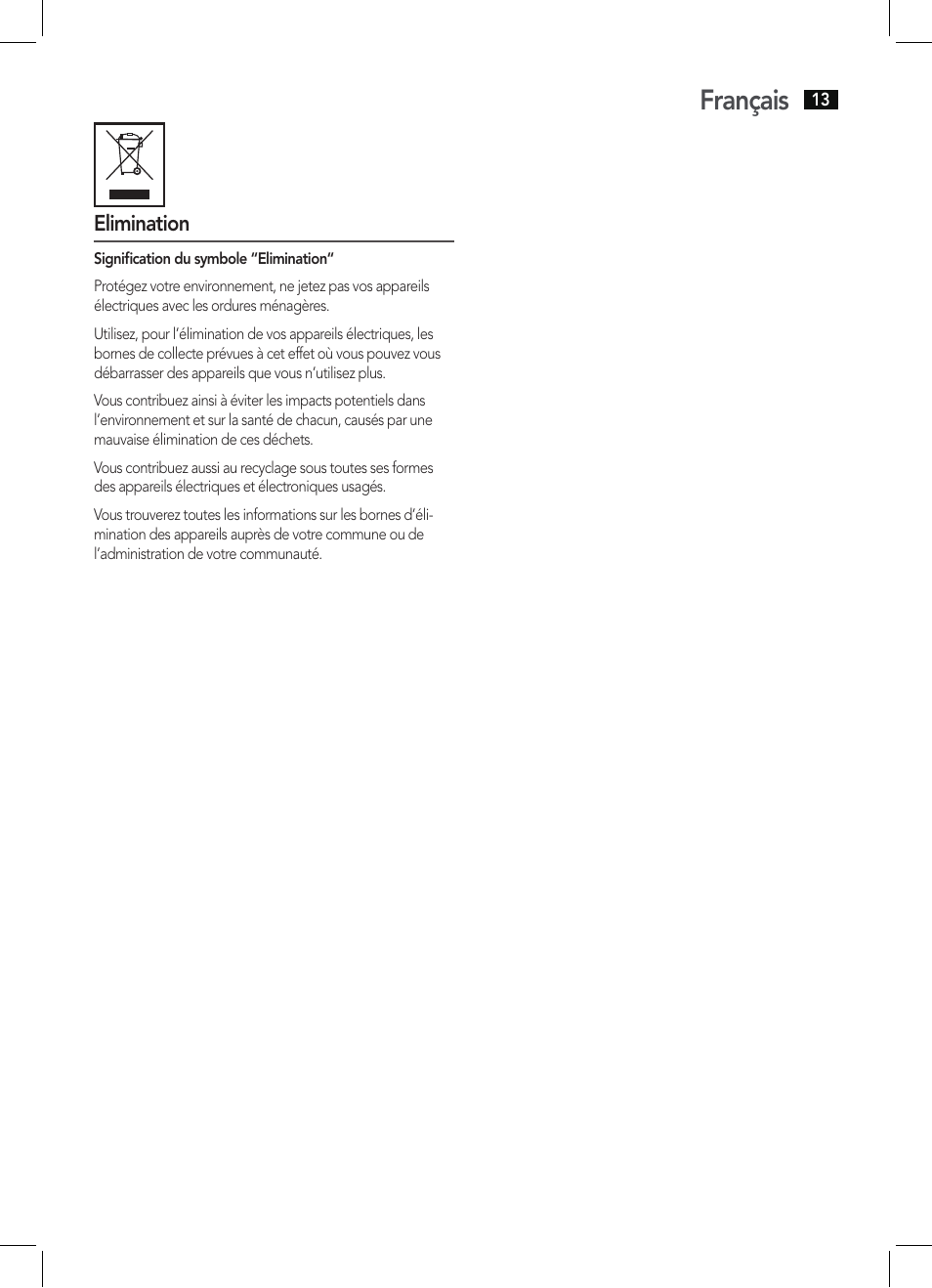 Français | AEG HTD 5616 User Manual | Page 13 / 40