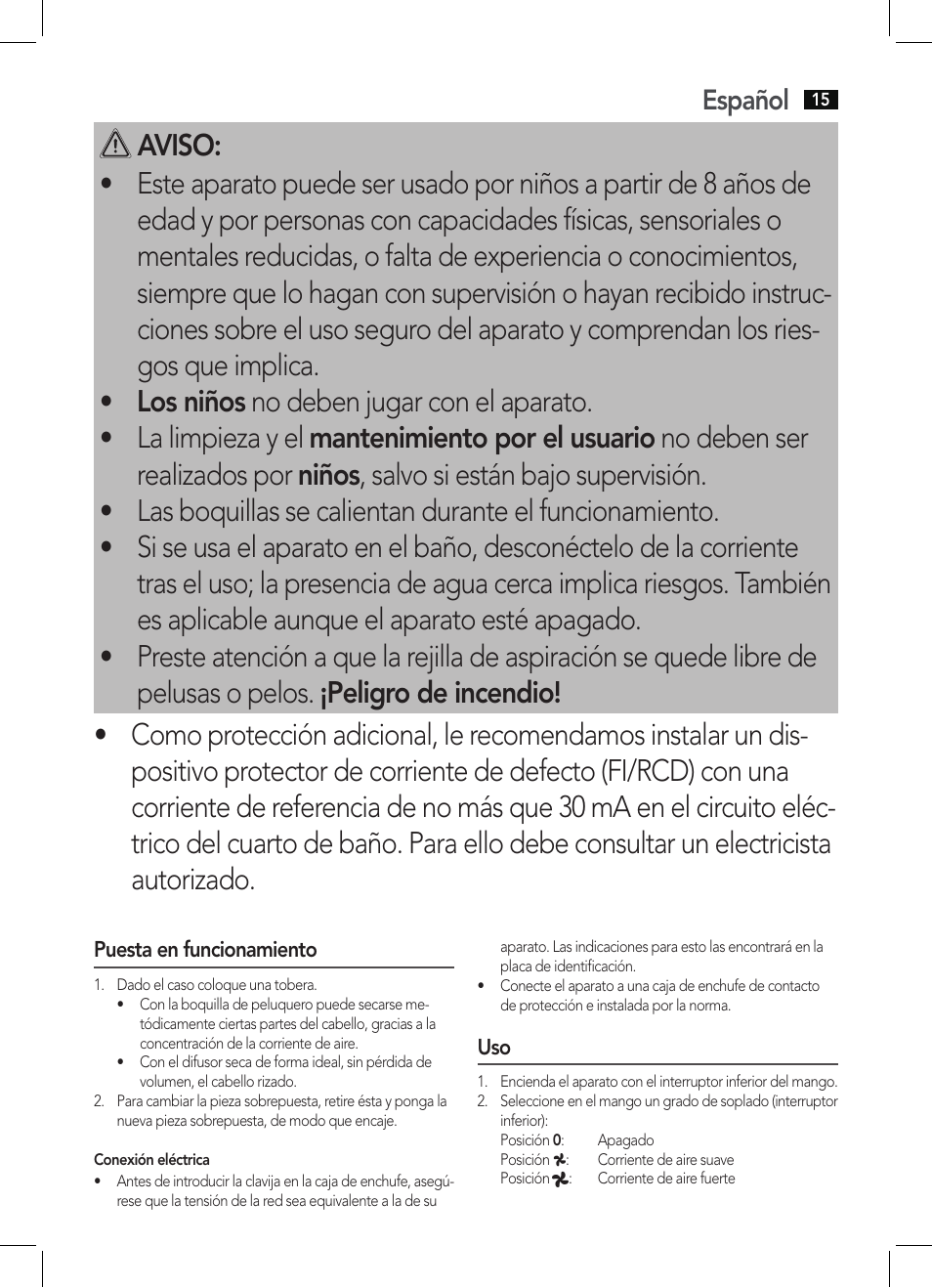 Español | AEG HTD 5616 User Manual | Page 15 / 40