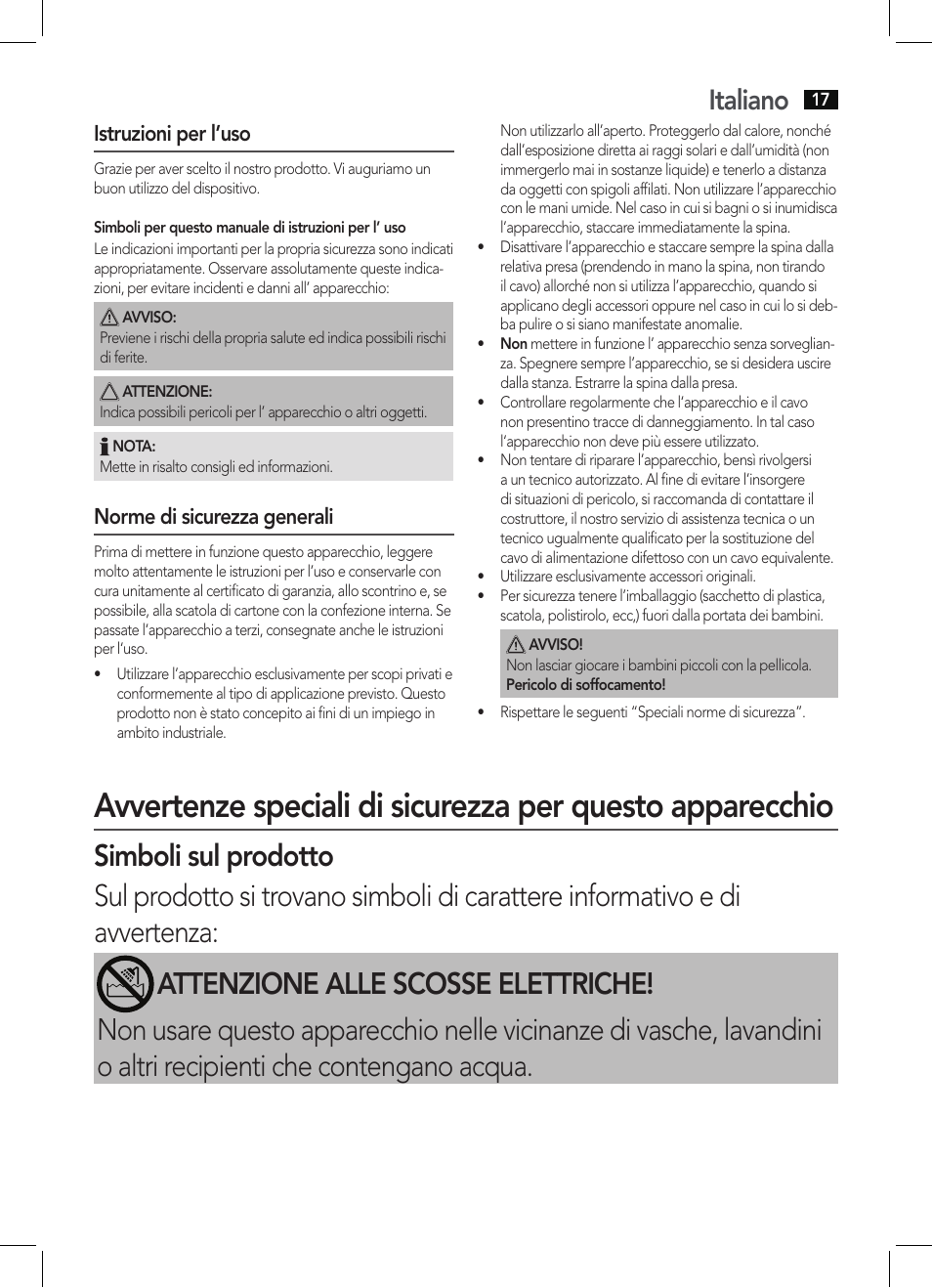 Italiano | AEG HTD 5616 User Manual | Page 17 / 40