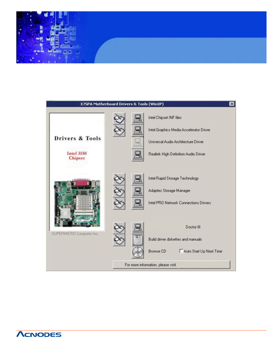Rmc 7182, 13 installing software | Acnodes RMC 7182 User Manual | Page 59 / 103