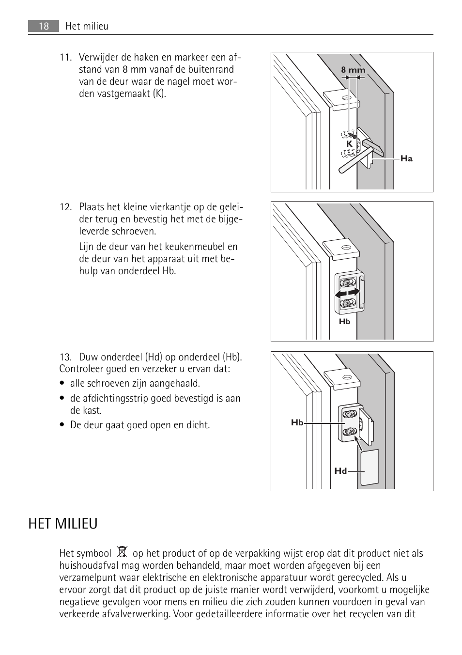 Het milieu | AEG SKS51200F0 User Manual | Page 18 / 80