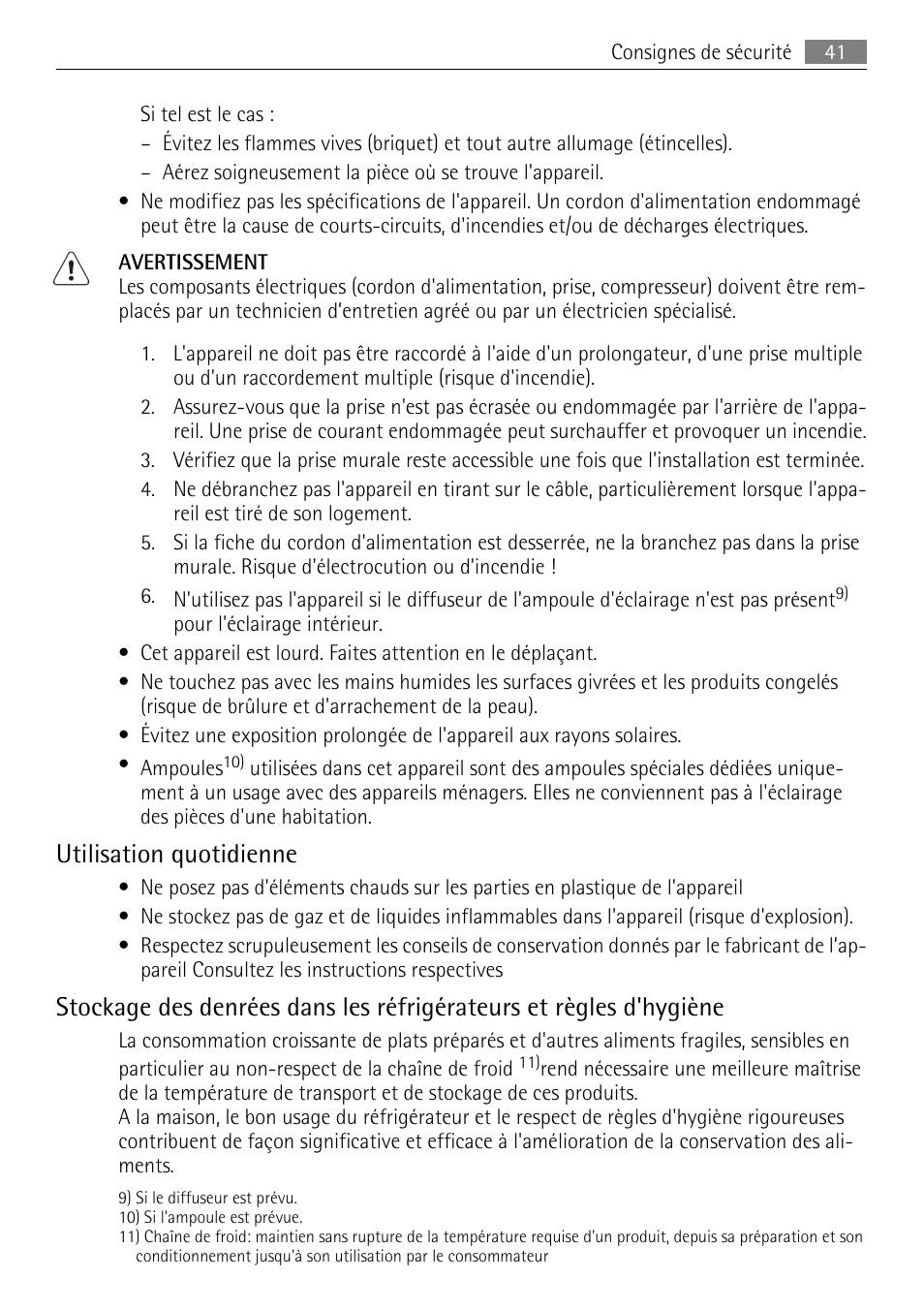 Utilisation quotidienne | AEG SKS51200F0 User Manual | Page 41 / 80