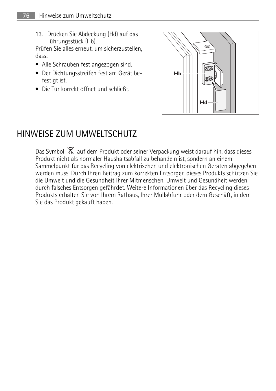 Hinweise zum umweltschutz | AEG SKS51200F0 User Manual | Page 76 / 80