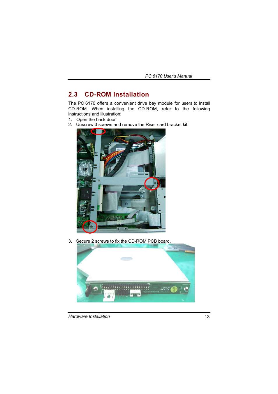 3 cd-rom installation | Acnodes PC 6170 User Manual | Page 21 / 75