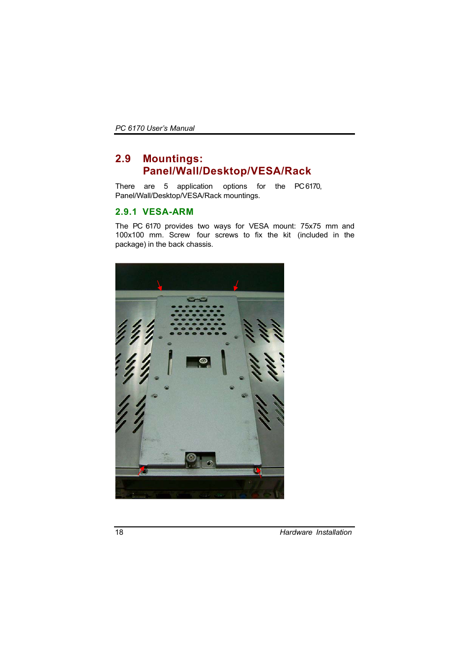 9 mountings: panel/wall/desktop/vesa/rack | Acnodes PC 6170 User Manual | Page 26 / 75