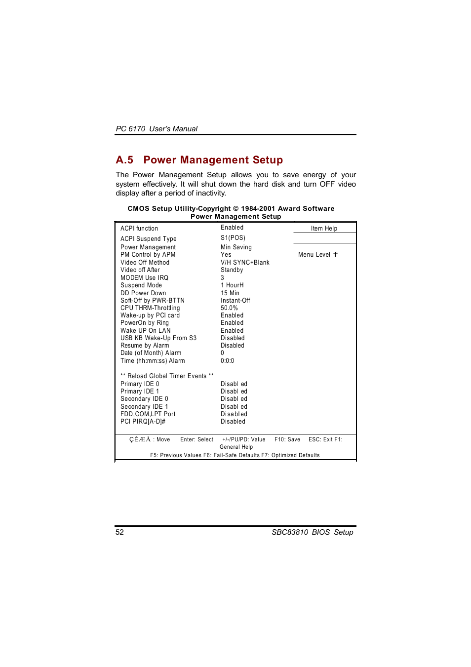 A.5 power management setup | Acnodes PC 6170 User Manual | Page 60 / 75