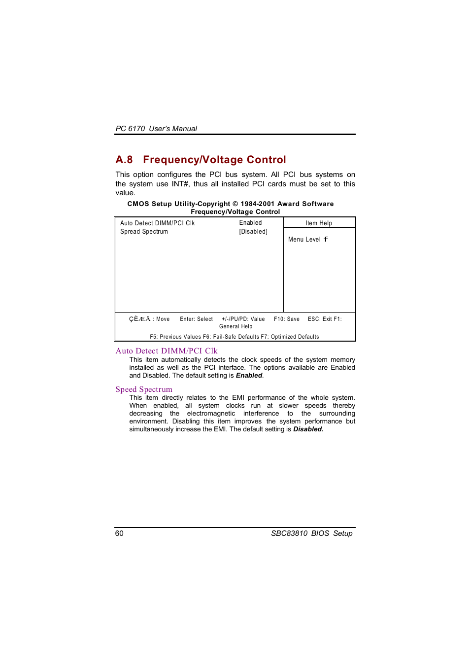 A.8 frequency/voltage control | Acnodes PC 6170 User Manual | Page 68 / 75