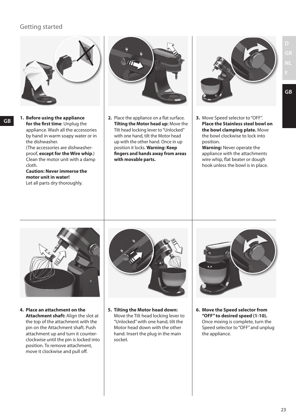 Getting started | AEG KM4400 User Manual | Page 23 / 28