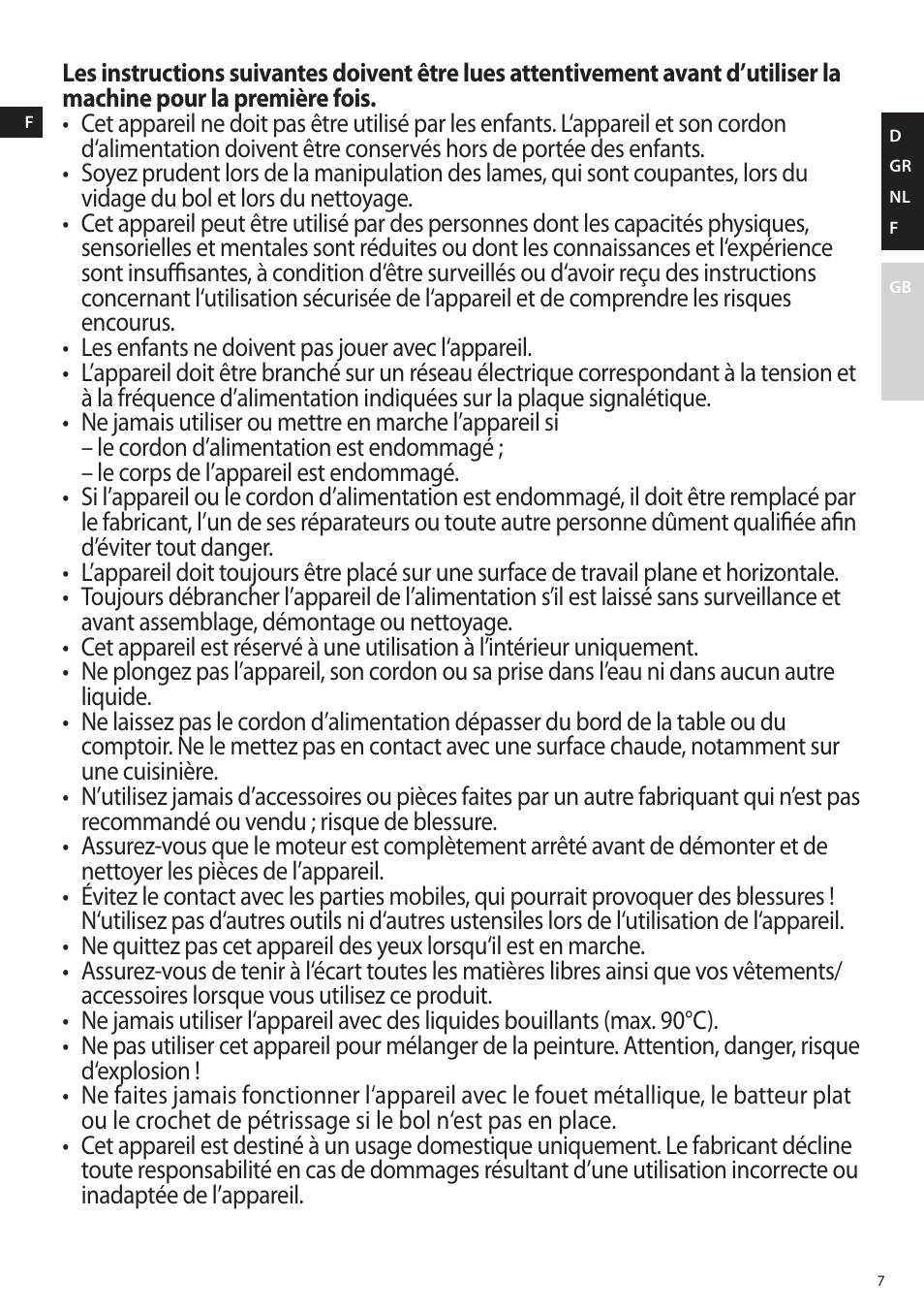 AEG KM4400 User Manual | Page 7 / 28