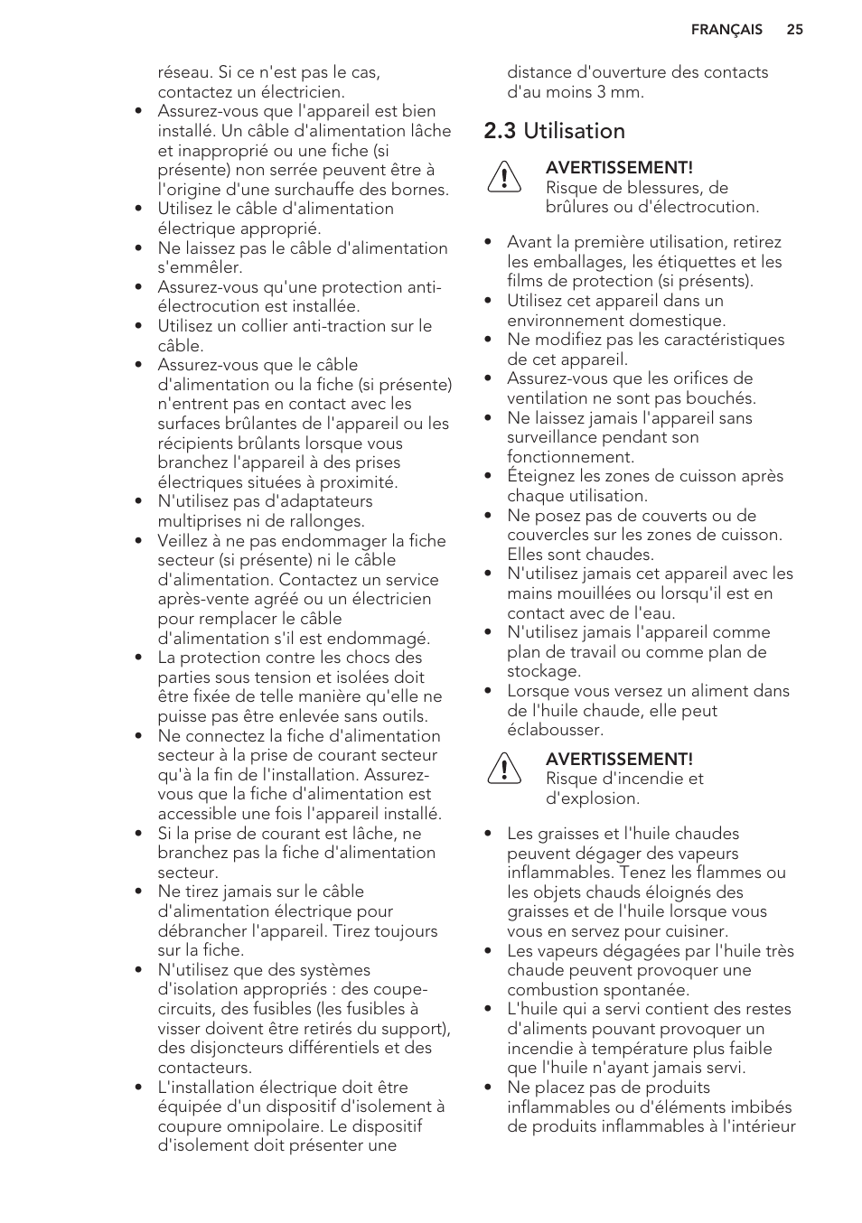3 utilisation | AEG HK312000H User Manual | Page 25 / 44