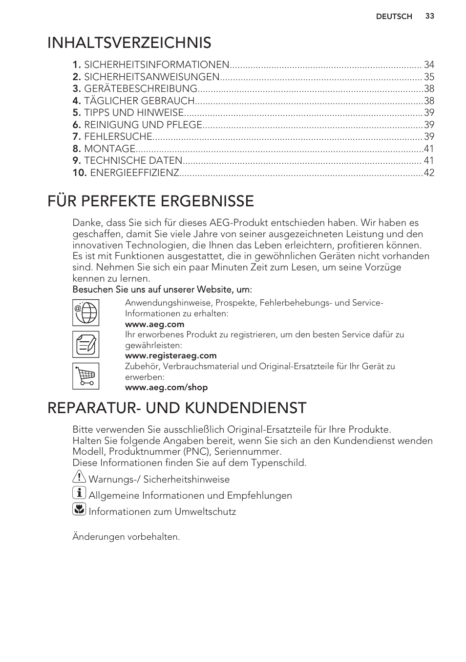 AEG HK312000H User Manual | Page 33 / 44