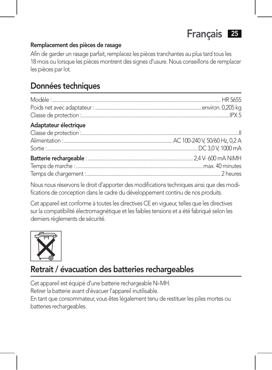 Français | AEG HR 5655 User Manual | Page 25 / 82