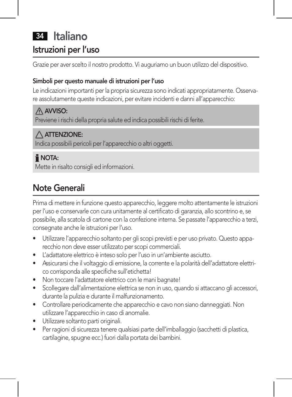 Italiano, Istruzioni per l’uso | AEG HR 5655 User Manual | Page 34 / 82